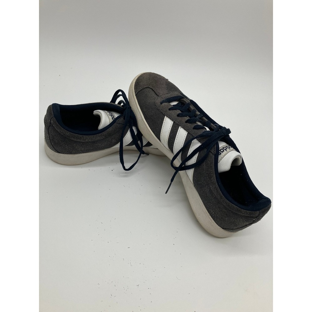 Adidas VL Court 2.0 Grey Suede Sneakers Mens‎ Size 8 Low Top Skate Shoes B43813